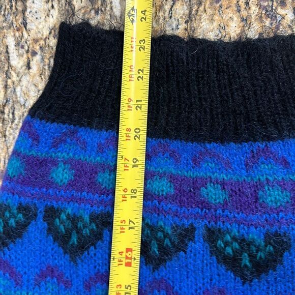 Gallagher Vintage Mohair Blend Geo Pattern Fuzzy Sweater Size S - Picture 7 of 7